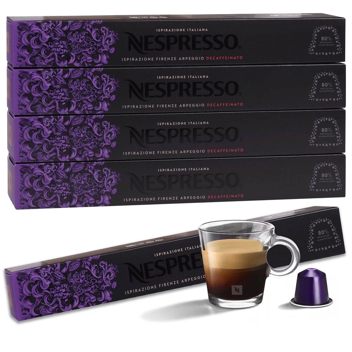 Kawa w kapsułkach o smaku Firenze Arpeggio Decaffeinato NESPRESSO 50 kapsułek