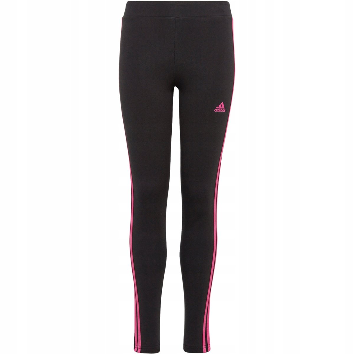 Legginsy dla dzieci adidas Essentials 3-Stripes Cotton Tights czarno-różowe