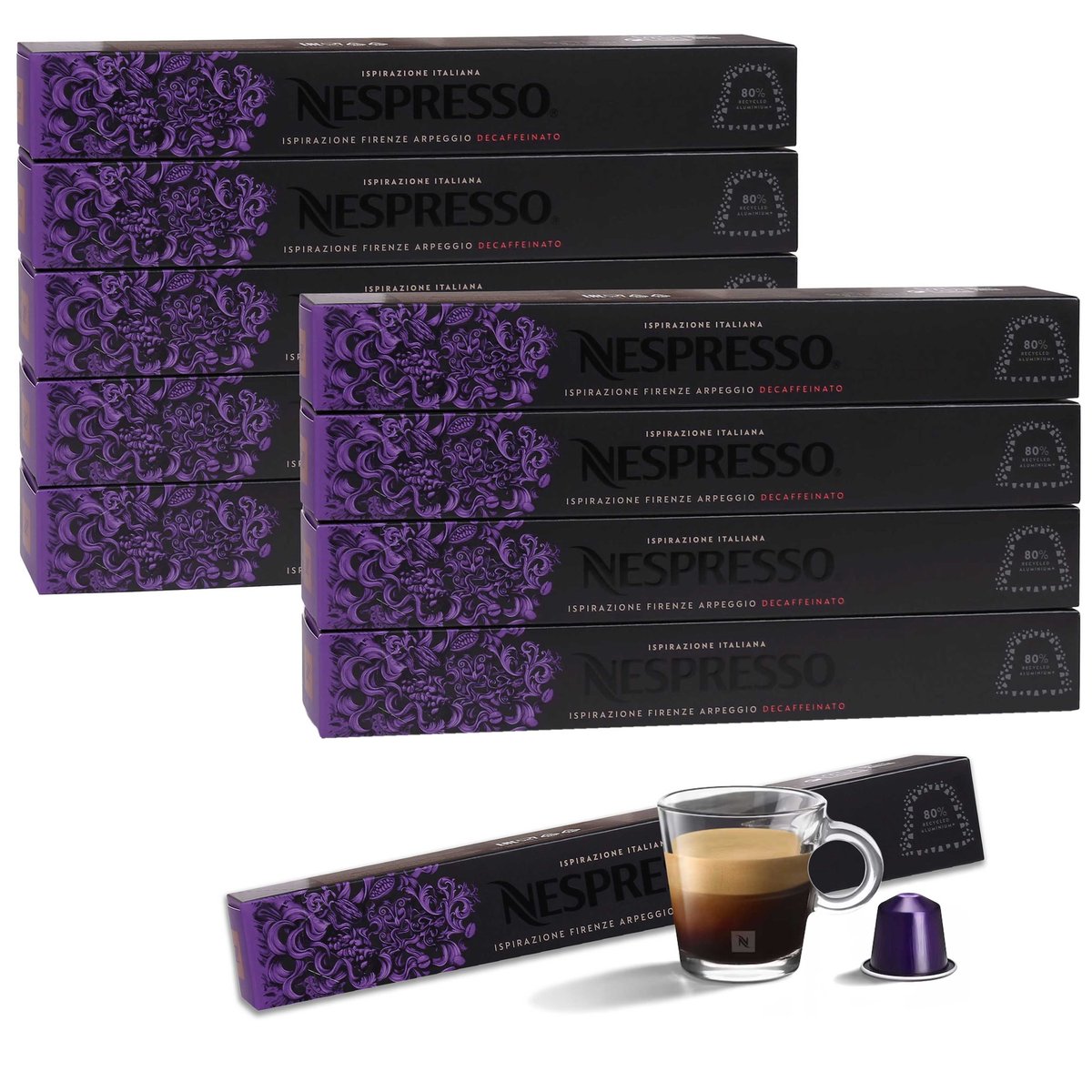 Kawa w kapsułkach o smaku Firenze Arpeggio Decaffeinato NESPRESSO 100 kapsułek