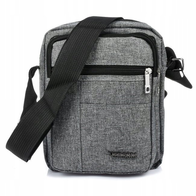 Torba Saszetka Męska Na Ramię Sportowa Torebka Raportówka Pojemna Szara