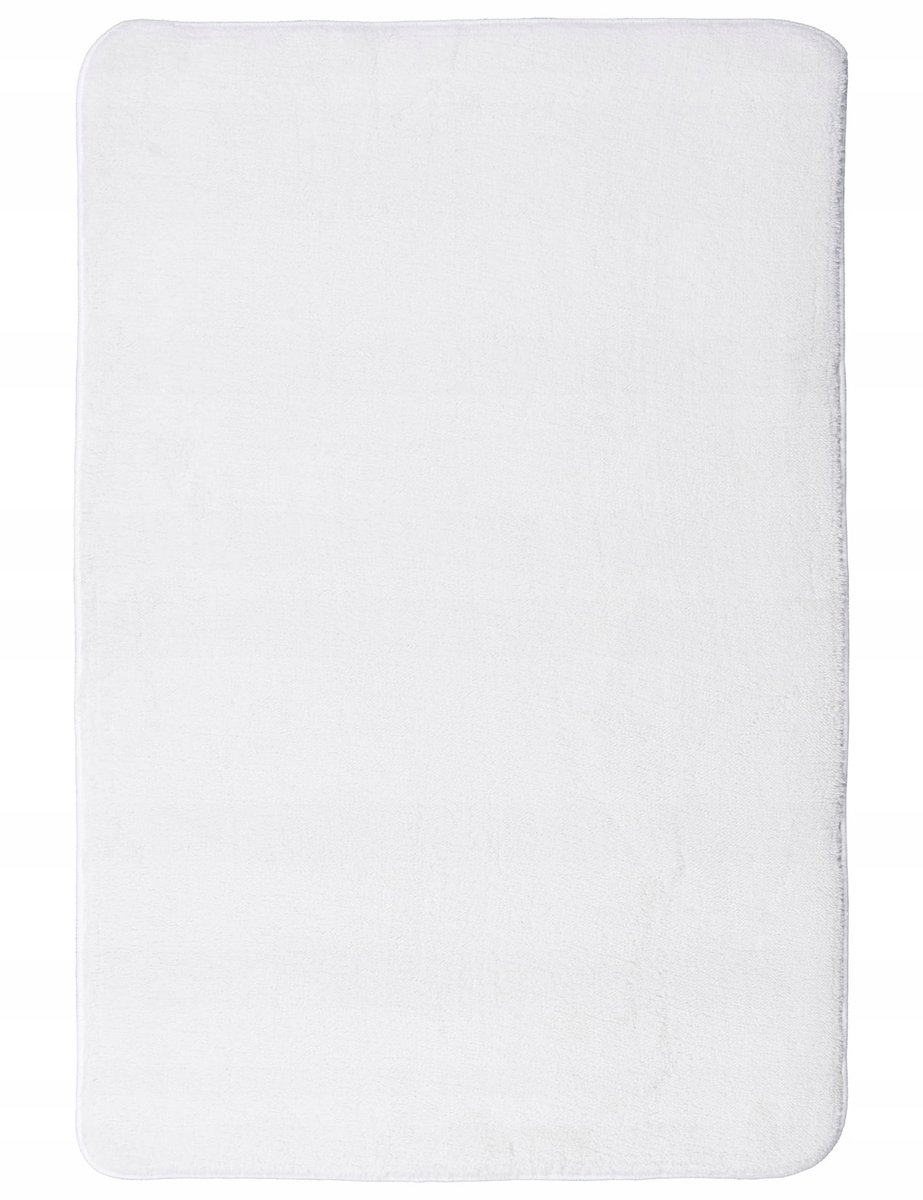 DYWANIK ŁAZIENKOWY PLUSZOWY BIŁAY DO PRANIA MIĘKKI MIŁY GĘSTY DEKORACYJNY 60x90CM