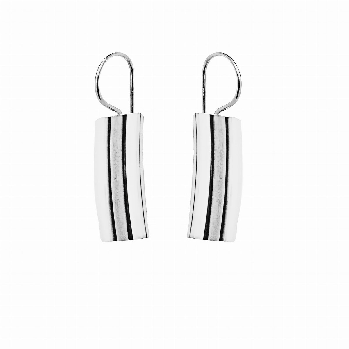 Srebrne kolczyki podłużne dwa paski pr925