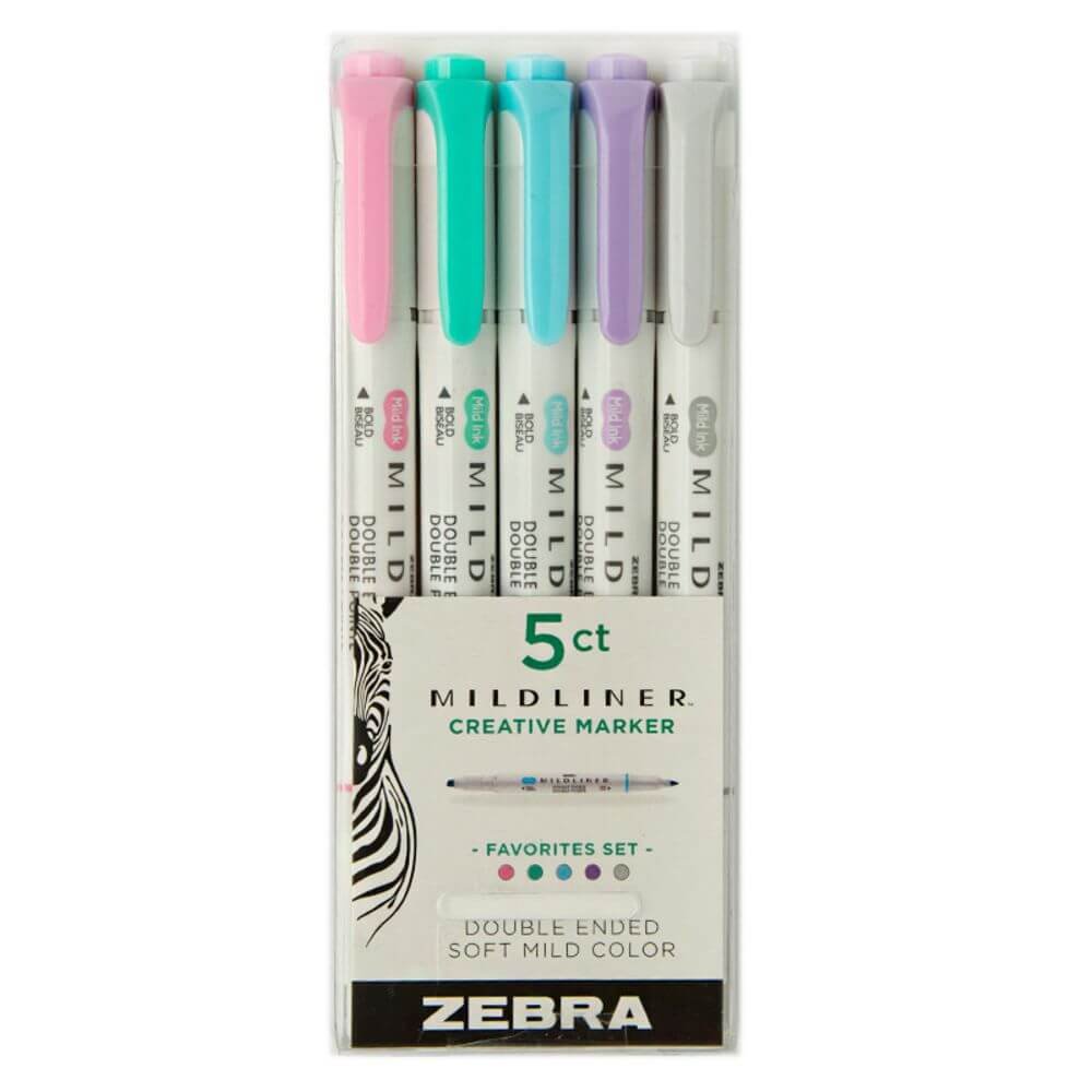 Zakreślacze Zestaw Favorites Zebra Mildliner 5 kolorów