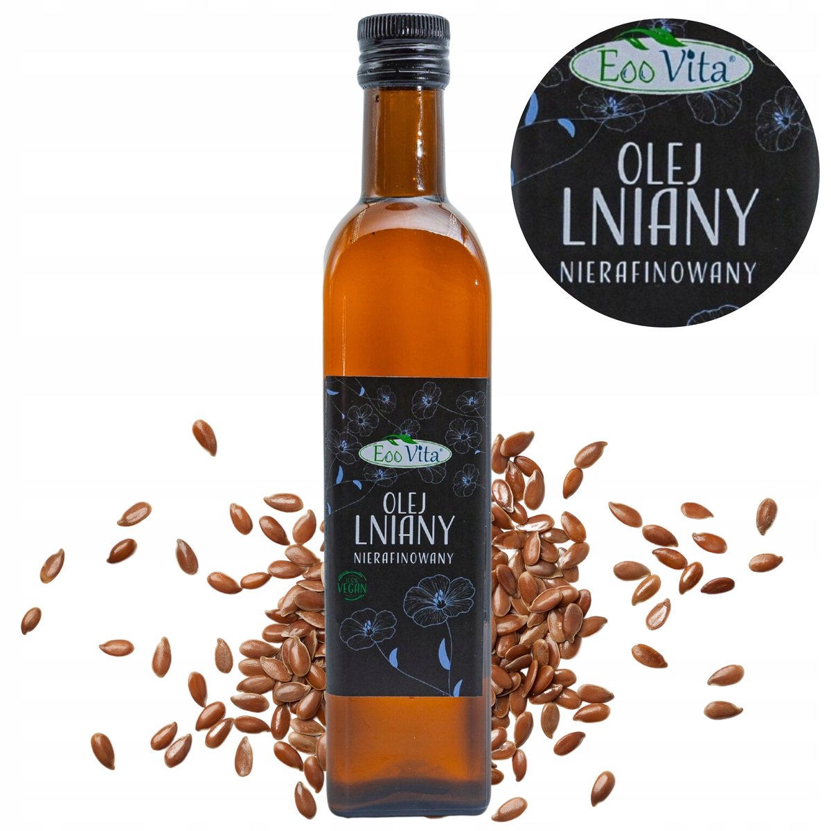 Olej Lniany Nierafinowany 500ml