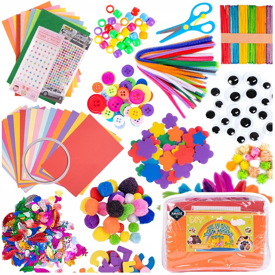 ZESTAW KREATYWNY PLASTYCZNY ARTYSTYCZNY RĘKODZIEŁO DLA DZIECI DUŻY 1120 EL. Z1116