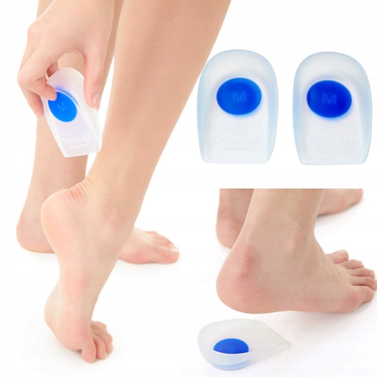 Podpiętki silikonowe, na ostrogi, bolące pięty, stłuczona pięta, do buta