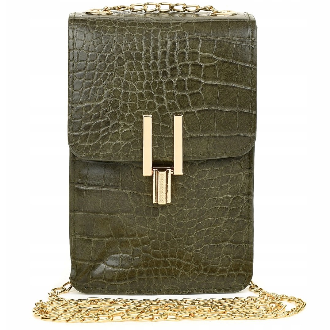 TOREBKA SASZETKA DAMSKA ETUI NA TELEFON PORTFEL MINI LISTONOSZKA ZIELONY