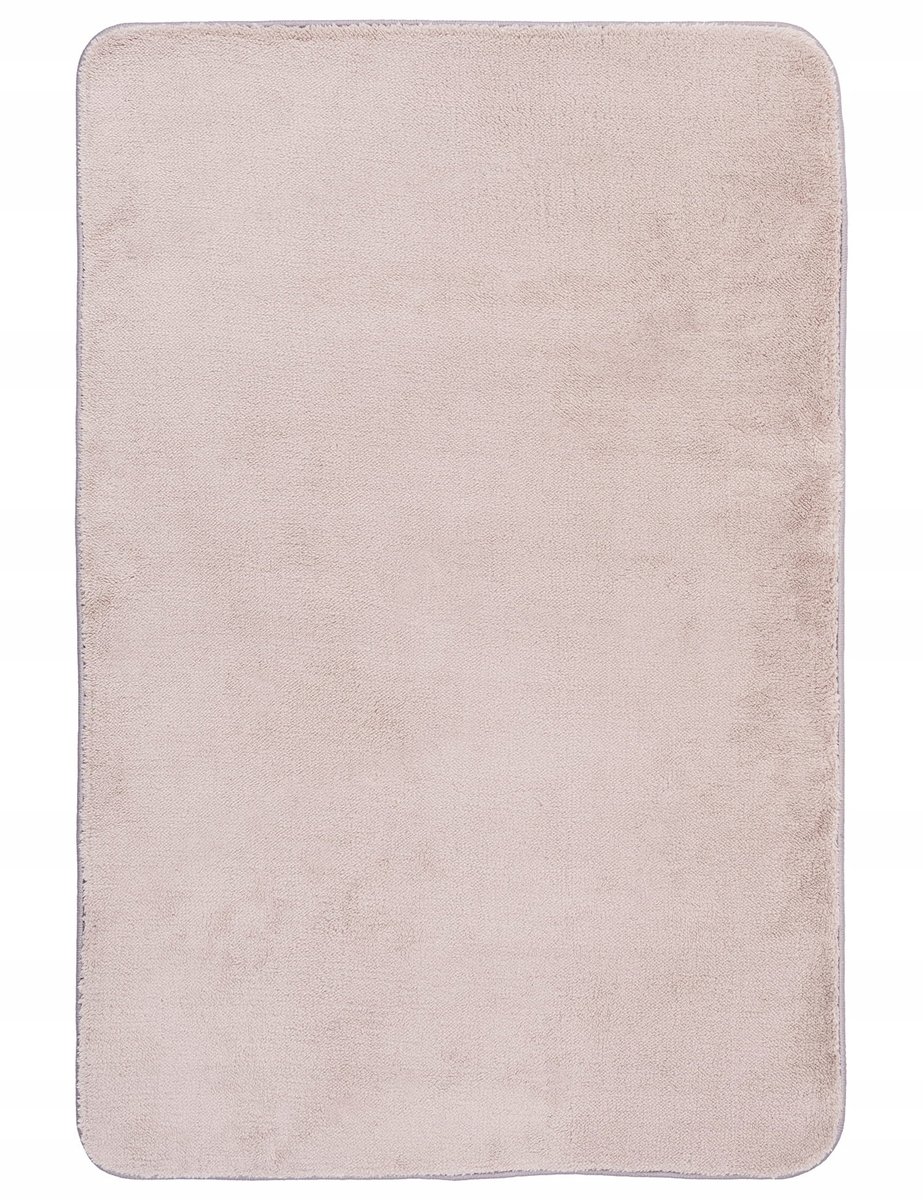 DYWANIK ŁAZIENKOWY BEŻOWY PLUSZOWY MOŻNA PRAĆ MIĘCIUTKI MIŁY W DOTYKU GĘSTY 60x90CM
