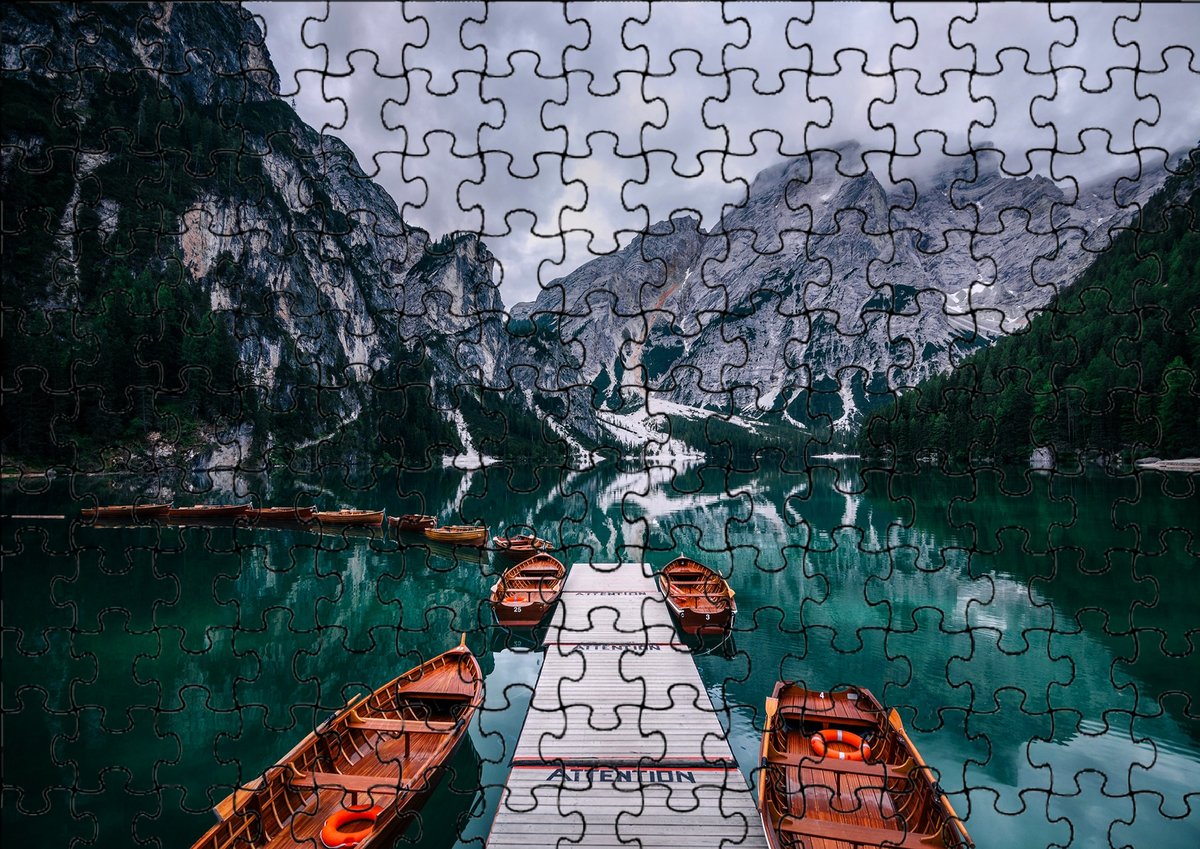 Puzzle Układanka 252 el : Krajobraz Góry + Woreczek Z Nadrukiem