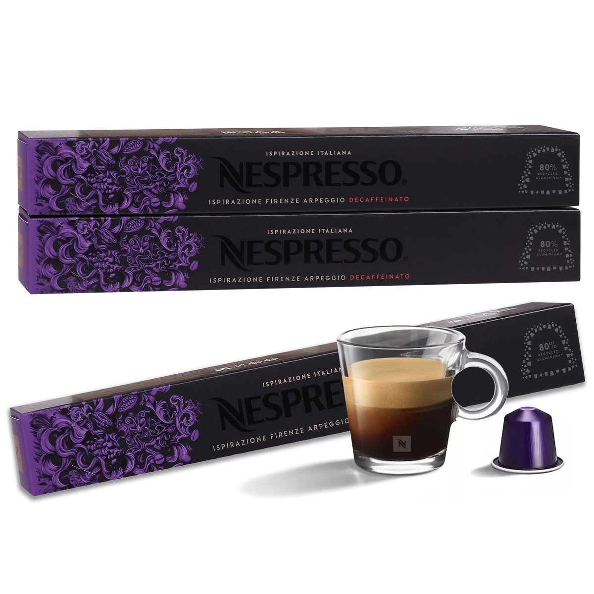 Kawa w kapsułkach o smaku Firenze Arpeggio Decaffeinato NESPRESSO 30 kapsułek