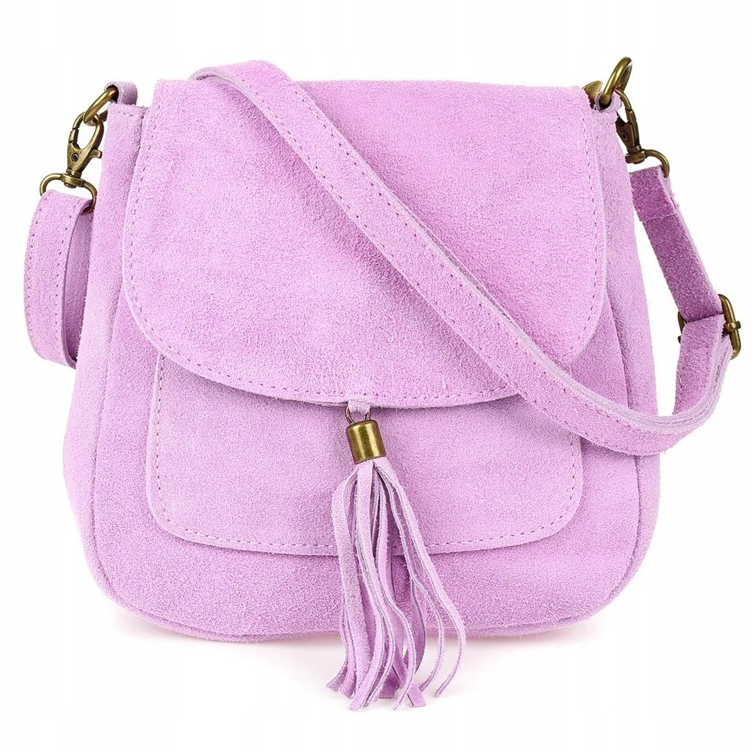 Torebka skórzana Damska Zamszowa Listonoszka na ramię Mała retro