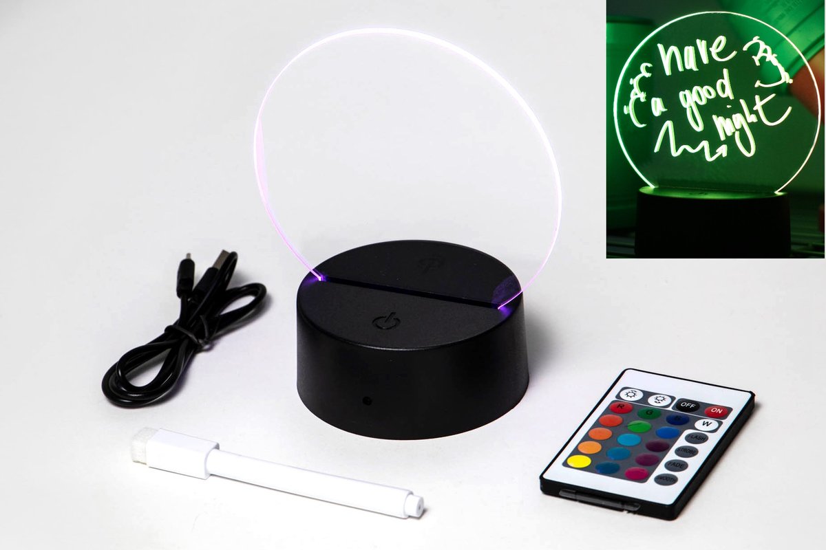 LAMPKA LED NOTATNIK RÓŻNE KOLORY TABLICA KREATYWNA Z PILOTEM KOŁO