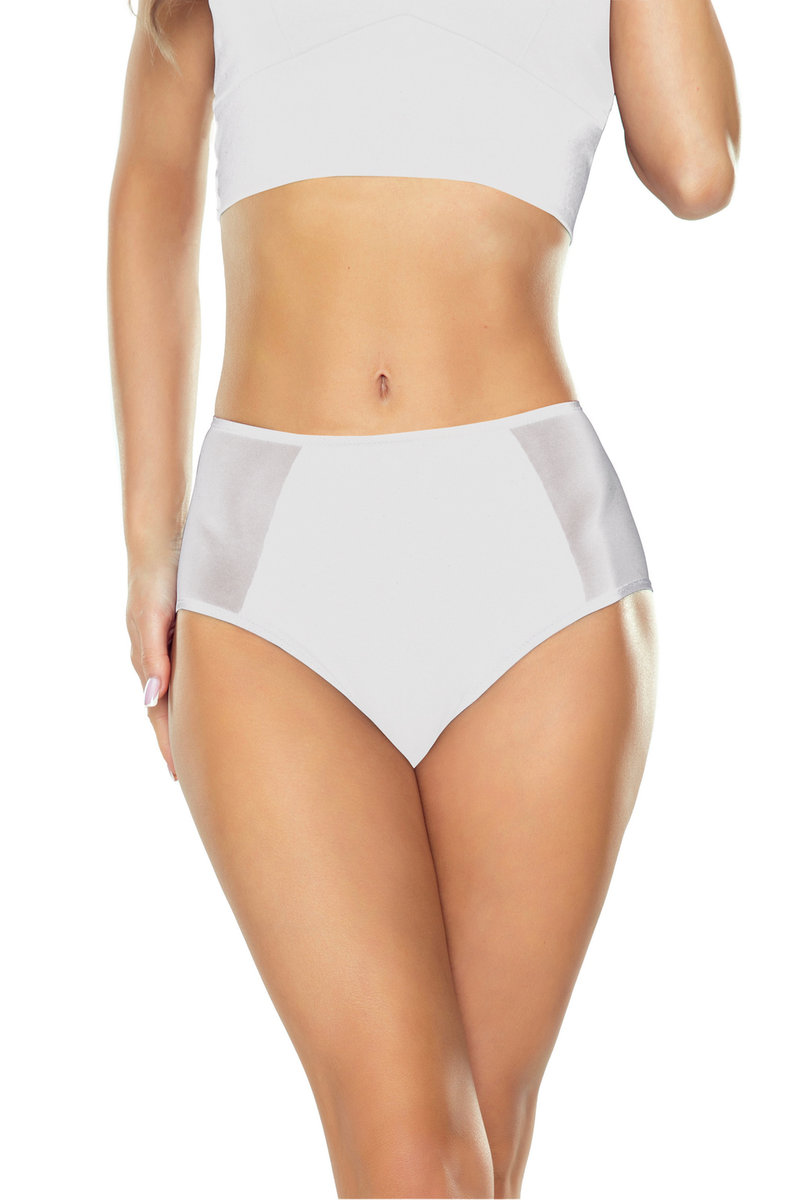 Figi sportowe z tiulowymi wstawkami na biodrach Ivett białe  L