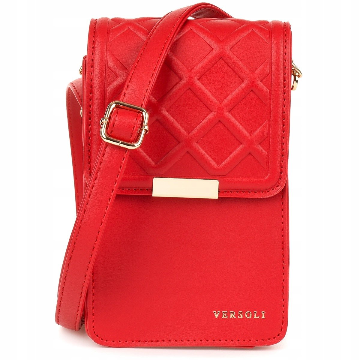 TOREBKA SASZETKA DAMSKA ETUI NA TELEFON PORTFEL MINI LISTONOSZKA CZERWONA