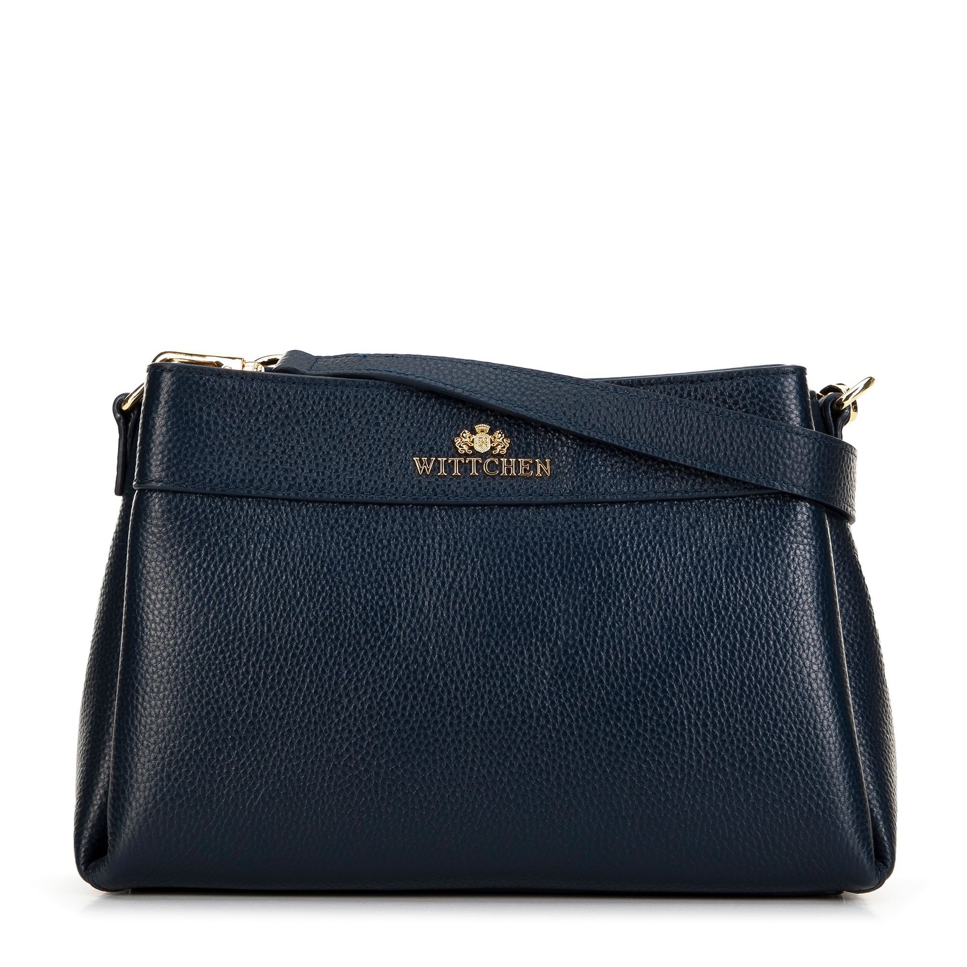 Damska torebka crossbody trapezowa granatowa