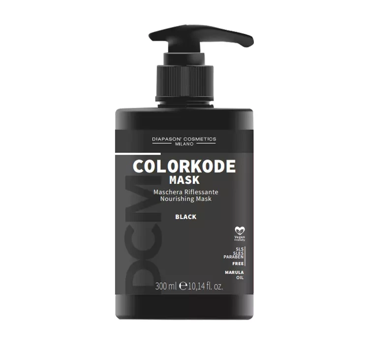 Diapason Cosmetics Milano Colourcode koloryzująca maska do włosów Black 300ml