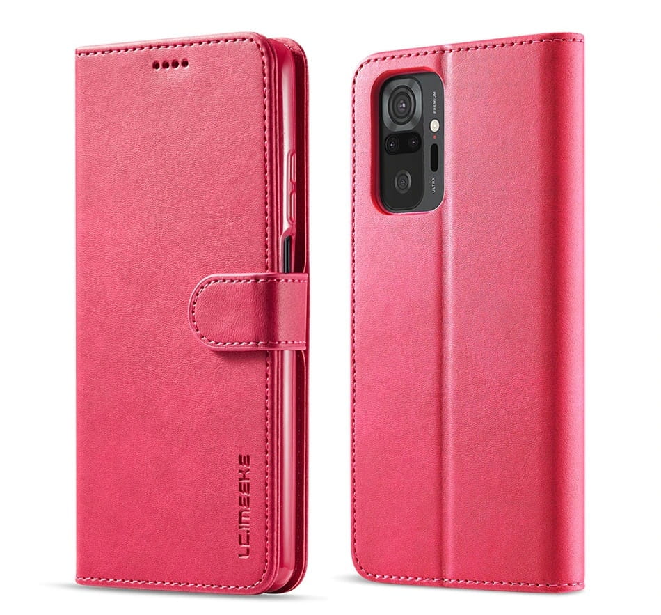 Etui iMeeke Wallet do Xiaomi Redmi Note 10 Pro - Różowy