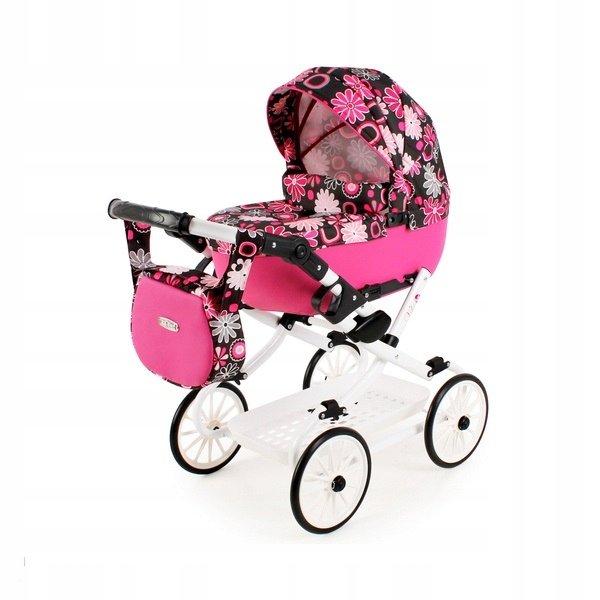 Duży Wózek dla lalek Viki z torebką i koszykiem Vi-01