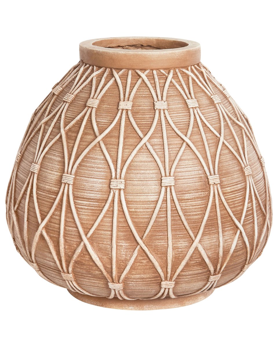 Wazon na kwiaty DOMOKOS Tlenek magnezu 38 cm Jasnobrązowy