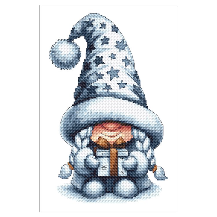 Haft krzyżykowy - Zestaw do haftu - Śnieżna gnomka