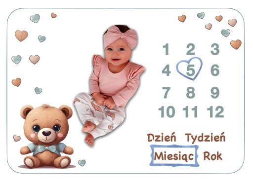 Fotokocyk dla dziewczynki w serduszka FOTOMATA NIEMOWLĘCA NA PREZENT +RAMKI
