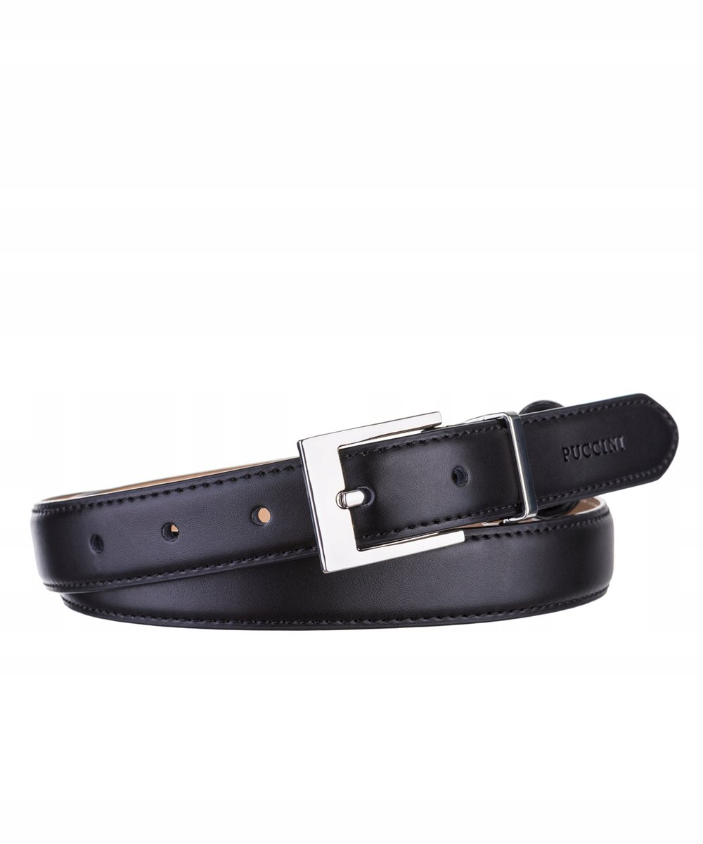 Pasek Damski Do Spodni Skórzany Skóra Naturalna PUCCINI Czarny PAD205S 1