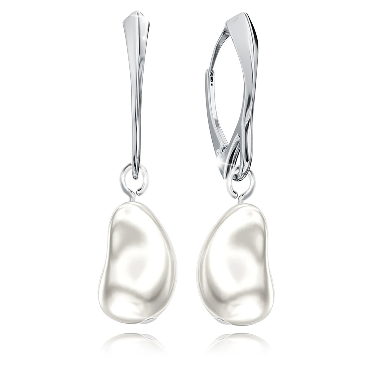 Kolczyki Srebrne Piękne Perły Wiszące 925 Prezent Dla Mamy Żony Córki  Walentynki  Dziecka Dziewczyny Święta Imieniny Urodziny 925