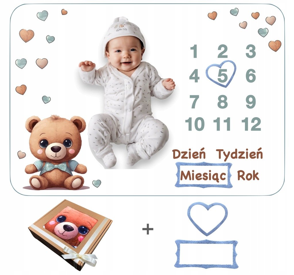 Prezent dla chłopca z okazji narodzin, na Baby Shower Zapakowany w eko box