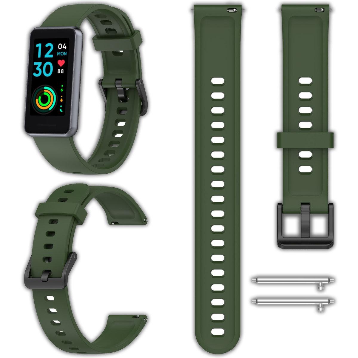 Opaska pasek silikonowy Vanfone do Realme Band 2, khaki