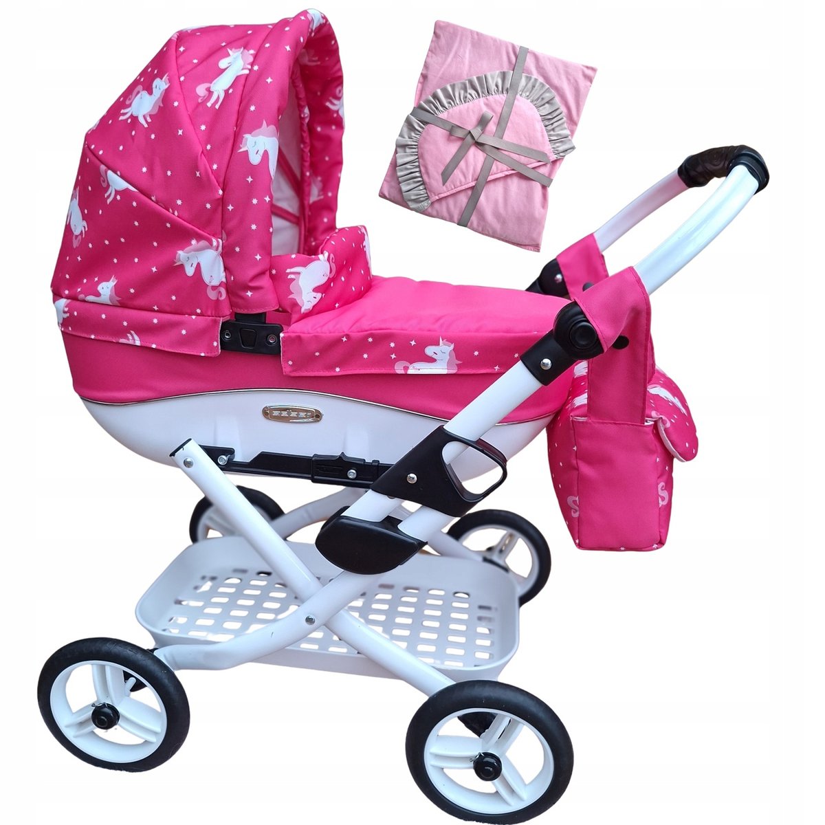 Wózek dla lalek Lily Classic lc-23 z zestawem pościeli