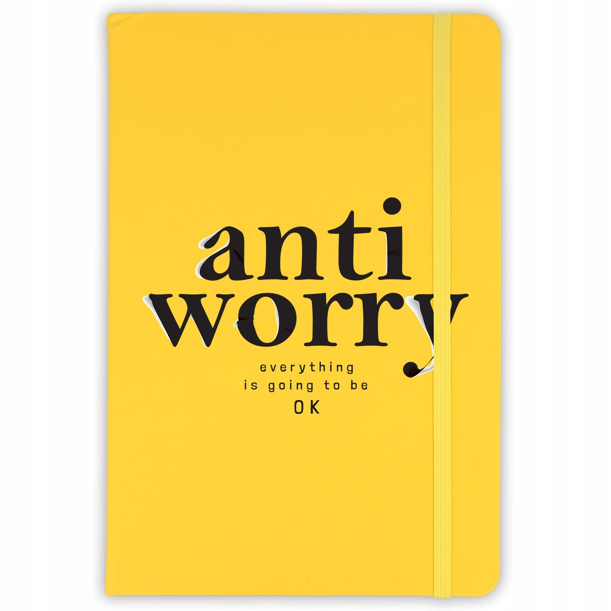 NOTES A5 ŻÓŁTY Notatnik W Linie Gumka NAPISY Wzory