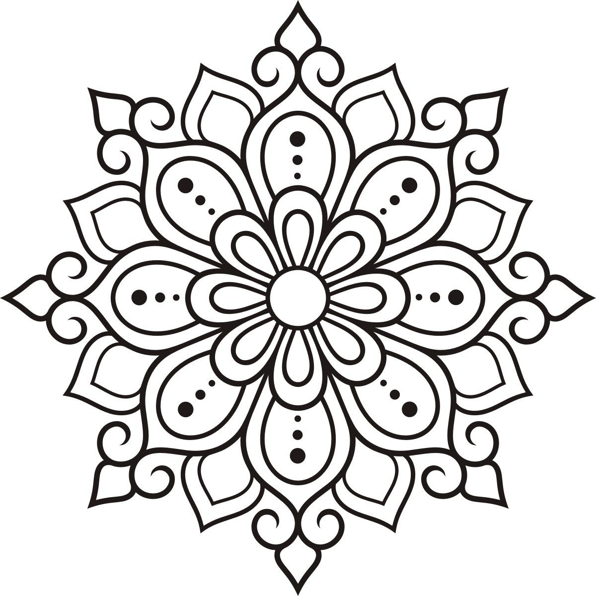 Naklejka na ścianę, meble Mandala 4, koło, ornament rozeta piękna dekoracja, 50x50 cm