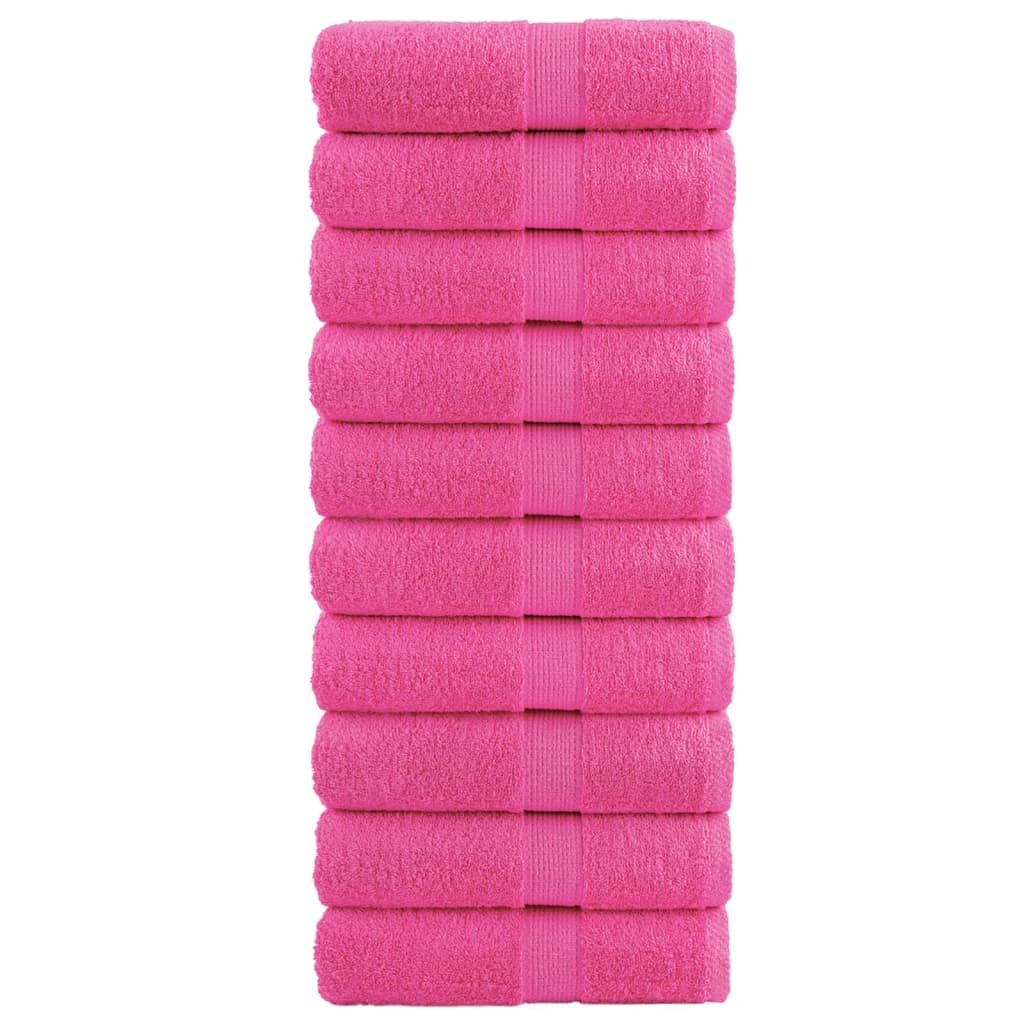 vidaXL Ręczniczki premium, 10 szt., różowe, 30x30 cm, 600g/m2, bawełna