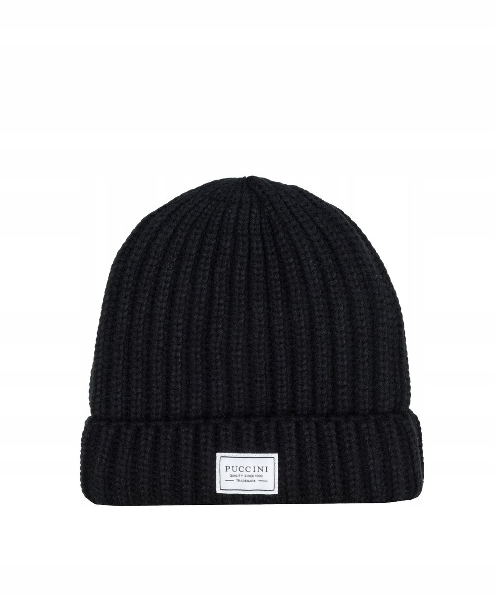 Czapka Zimowa Damska Męska Beanie PUCCINI Czarna CZ2314 1