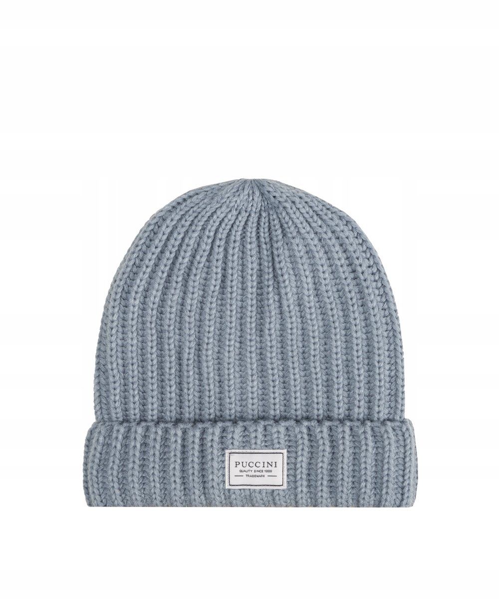 Czapka Zimowa Damska Męska Beanie PUCCINI Jasnoszara CZ2314 4A