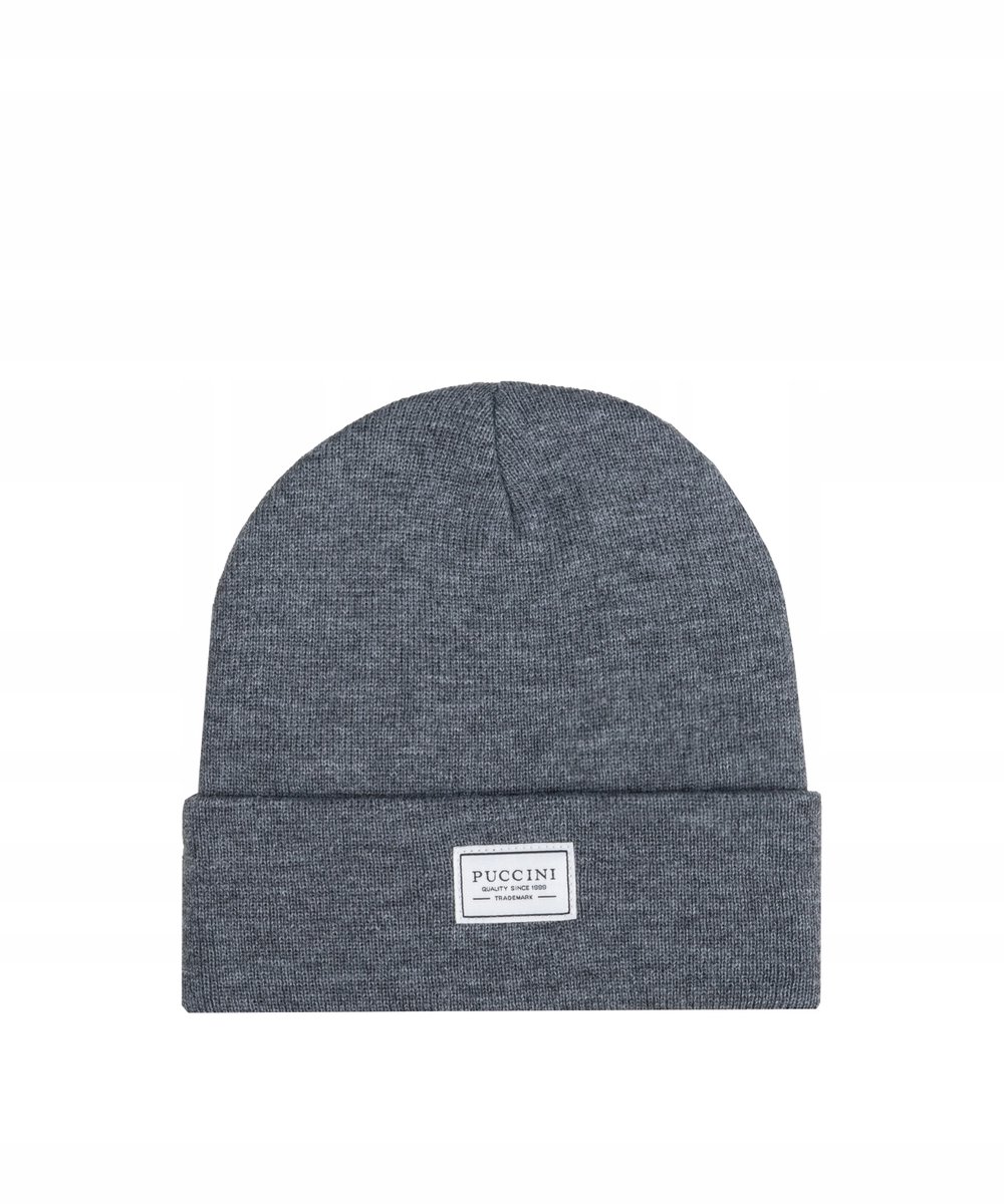 Czapka Zimowa Damska Męska Beanie PUCCINI Ciemnoszara CZ2312 4B