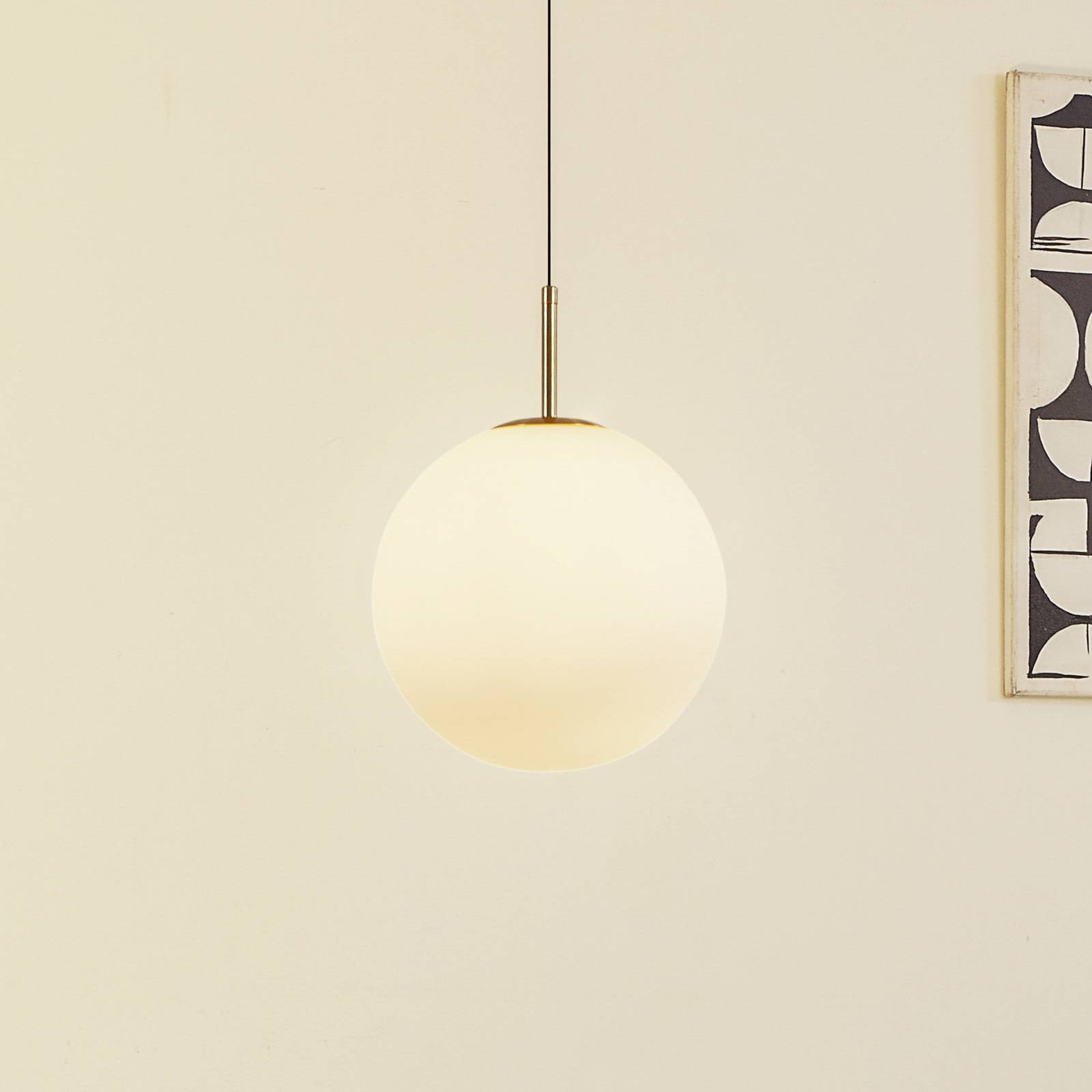 Lucande Lampa wisząca LED Joran, 1-punktowa, biały, szkło