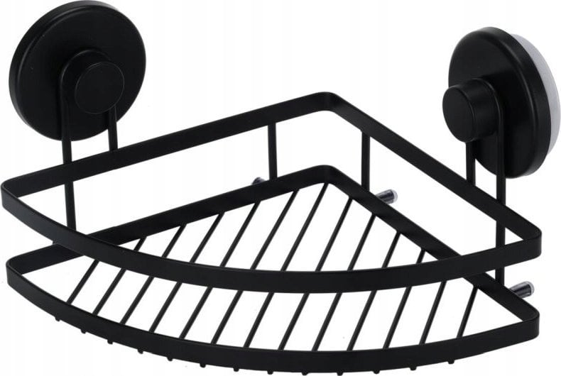 Koszyk prysznicowy Bathroom Solutions Półka narożna pod prysznic na przyssawki, metalowa, 20 x 20 x 12,5 cm