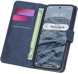 Bizon Etui z klapką Case Pocket do Galaxy S24 FE, granatowe