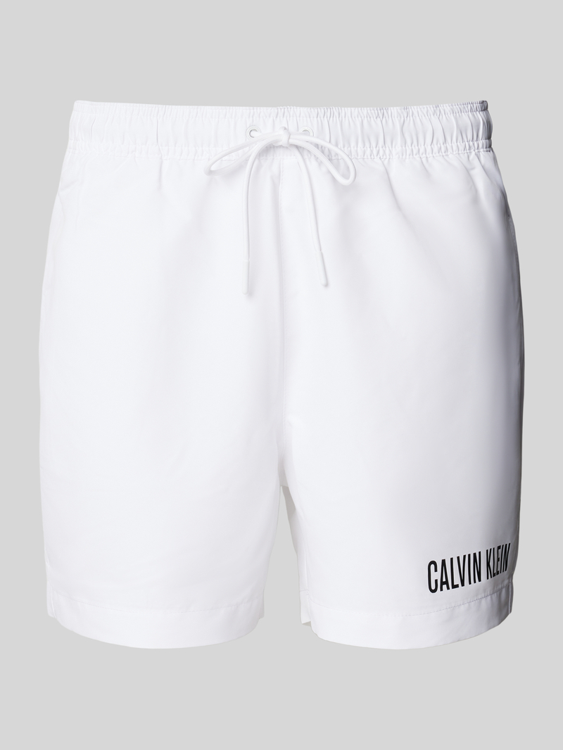 Spodenki kąpielowe o kroju regular fit z nadrukiem z logo