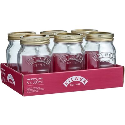 Kilner Zestaw 6 słoików 0,5 l Preserve Jars