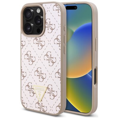 Etui GUESS New 4G Triangle do Apple iPhone 16 Pro Max Biały | Bezpłatny transport
