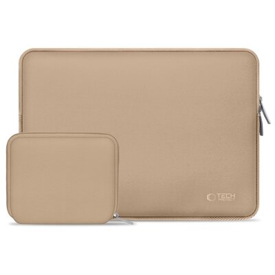 Etui na laptopa TECH-PROTECT Neoslim 15-16 cali Beżowy + Torba na akcesoria NEOSLIM LAPTOP 15-16 CAFFE LATTE