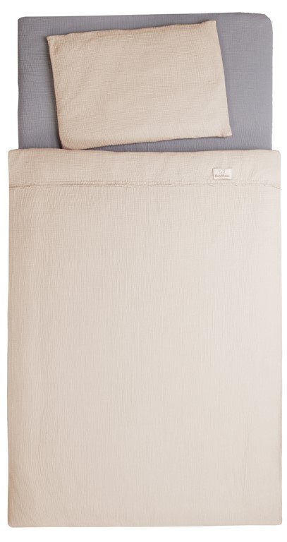 Pościel muślinowa 100x135 Muslin beżowa z ochraniaczem BabyMatex