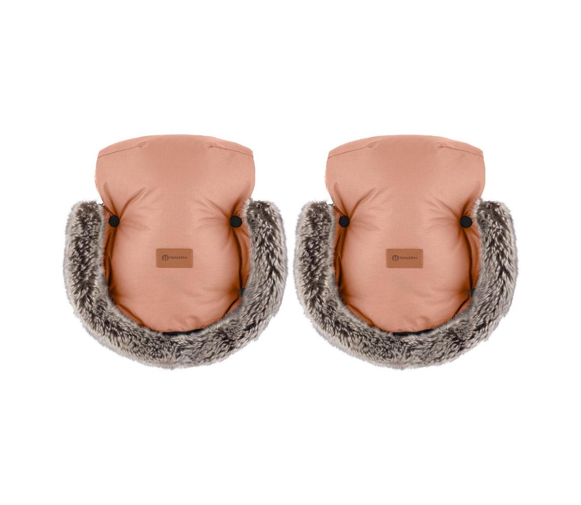 PETITE&MARS - Mufka na rączki wózka FURRY Pastel Peach