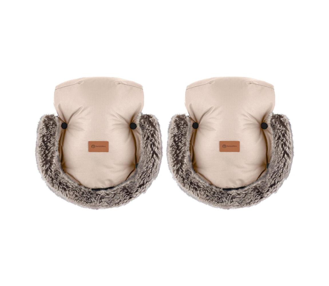 PETITE&MARS - Mufka na rączki wózka FURRY Rose Petal