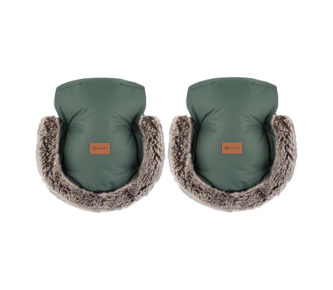 PETITE&MARS - Mufka na rączki wózka FURRY Veritable Khaki