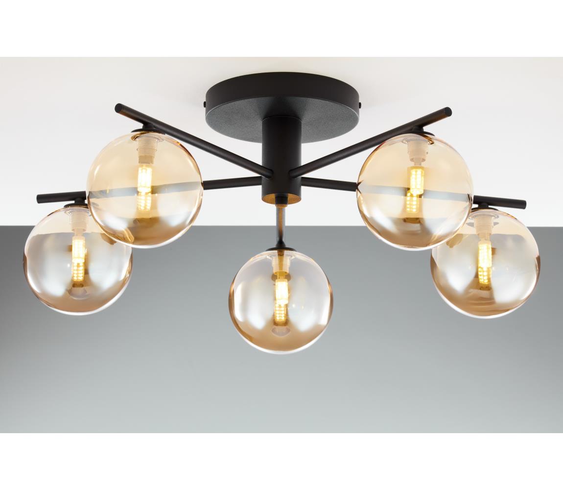 Jupiter 2047 - Żyrandol natynkowy PRATO 5xG9/10W/230V czarny/beżowy