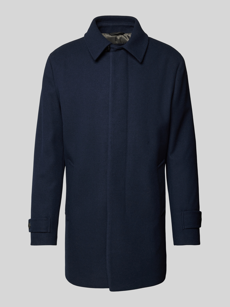 Płaszcz o kroju regular fit z imitacji wełny z krytą listwą guzikową