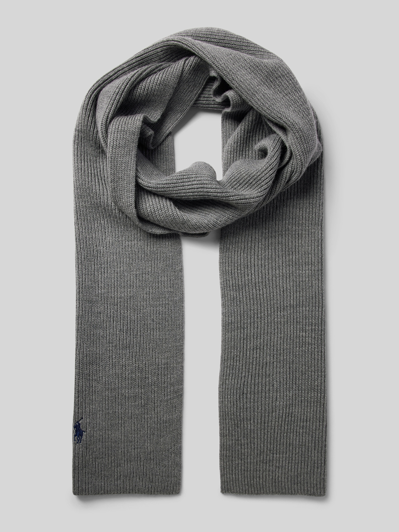 Szal z wełny z wyhaftowanym logo